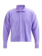 Matchesfashion.com Homme Pliss Issey Miyake - Cropped Technical-pleated Jacket - Mens - Light Purple