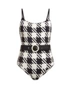 Matchesfashion.com Solid & Striped - The Nina Belted Swimsuit - Womens - Black White