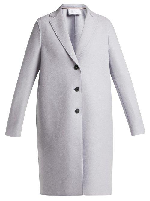 Matchesfashion.com Harris Wharf London - Single Breasted Pressed Wool Car Coat - Womens - Light Grey