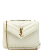 Matchesfashion.com Saint Laurent - Loulou Small Quilted Leather Shoulder Bag - Womens - White