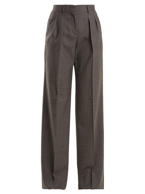 Matchesfashion.com Max Mara - Arona Trousers - Womens - Grey Stripe