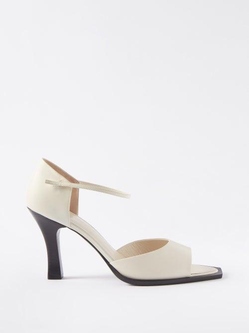 The Row - Mj Leather Heeled Sandals - Womens - White