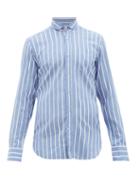 Matchesfashion.com The Gigi - Harvey Striped Cotton-blend Shirt - Mens - Blue White