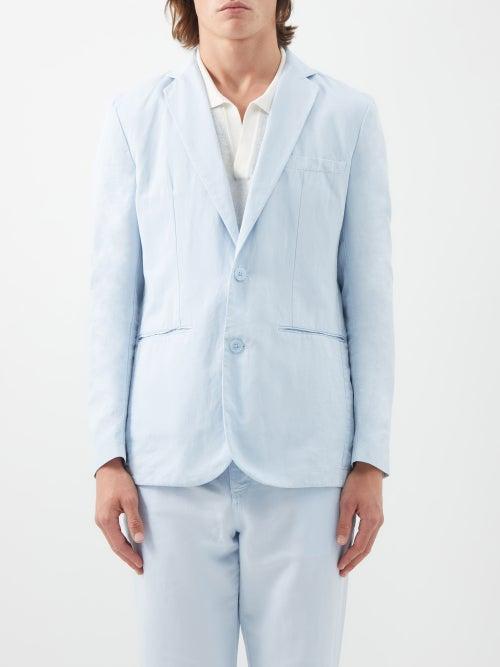 Orlebar Brown - Ullock Linen-blend Blazer - Mens - Light Blue
