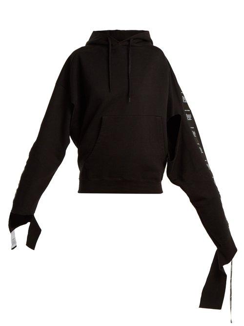 Matchesfashion.com Vetements - Hooded Tape Trimmed Sweatshirt - Womens - Black