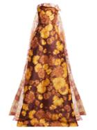 Richard Quinn Asymmetric Floral-print Strapless Gown