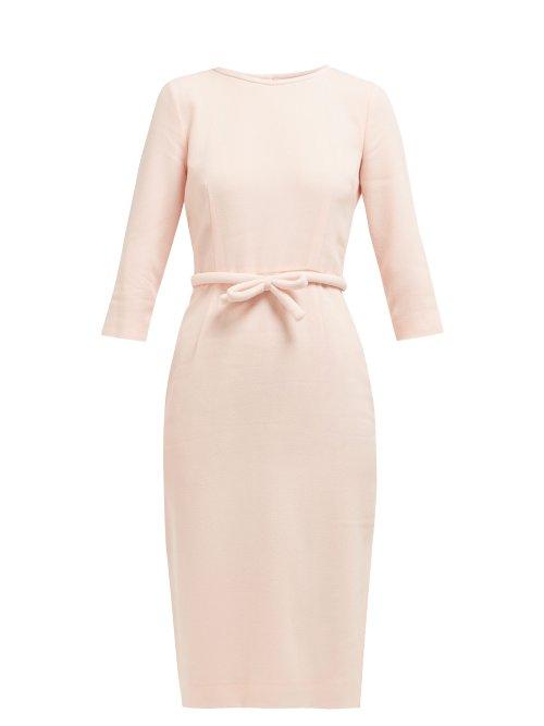 Matchesfashion.com Goat - Harriet Belted Wool Dress - Womens - Light Pink