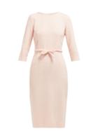 Matchesfashion.com Goat - Harriet Belted Wool Dress - Womens - Light Pink