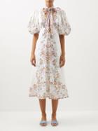 Zimmermann - Prima Day Floral-print Linen Midi Dress - Womens - Floral