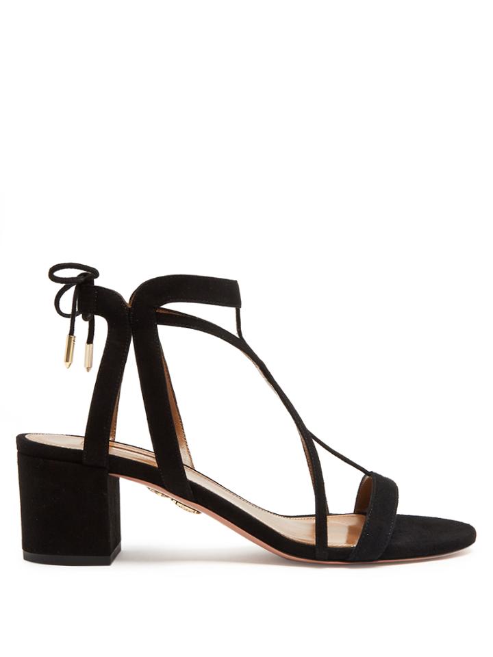 Aquazzura Fiji Block-heel Suede Sandals