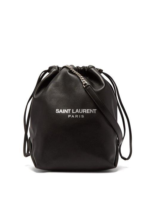Matchesfashion.com Saint Laurent - Teddy Leather Bucket Bag - Womens - Black