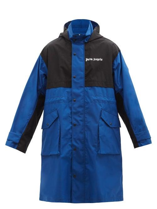 Palm Angels - Colour-block Shell Hooded Parka - Mens - Blue