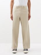 Raey - Crumpled Cotton-blend Chinos - Mens - Beige