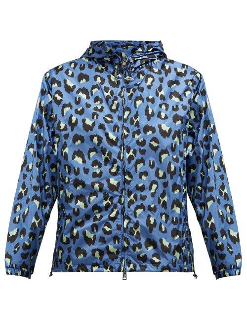 Matchesfashion.com Moncler - Alexandrite Leopard Print Technical Jacket - Womens - Blue Print