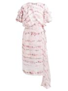Matchesfashion.com Preen By Thornton Bregazzi - Ashley Floral Print Devore Midi Dress - Womens - Pink Multi