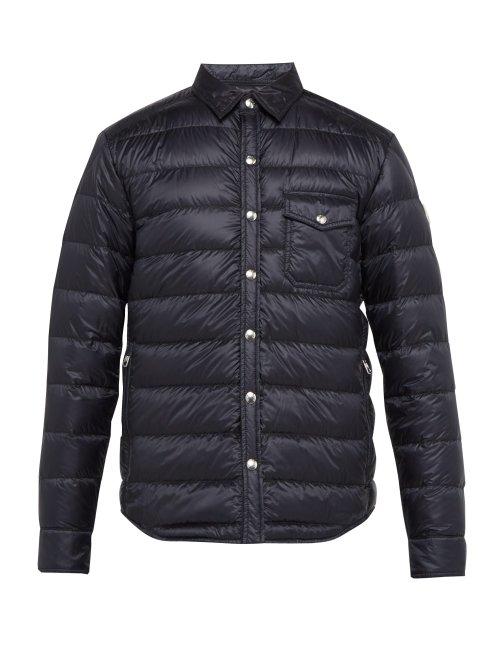 Matchesfashion.com Moncler - Alancourt Quilted Overshirt Jacket - Mens - Navy