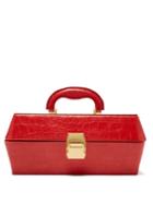 Matchesfashion.com Staud - Lincoln Crocodile Effect Leather Box Bag - Womens - Red