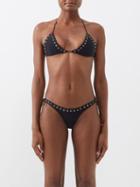 Ludovic De Saint Sernin - Laced Triangle Bikini Top - Womens - Black