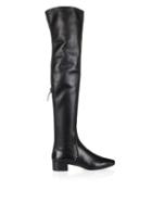 Francesco Russo Woven-detail Nappa-leather Over-the-knee Boots