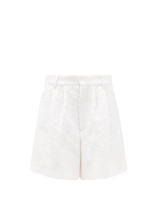 Matchesfashion.com Raey - Wide-leg Cotton-blend Boucl Skate Shorts - Womens - White