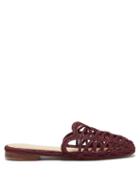 Ladies Shoes Zyne - Raffy Iv Raffia Backless Loafers - Womens - Burgundy