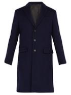 Matchesfashion.com Joseph - London Single Breasted Wool Blend Overcoat - Mens - Navy