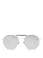 Matchesfashion.com Dior Homme Sunglasses - Round Metal Sunglasses - Mens - White