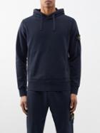 Stone Island - Logo-patch Cotton-jersey Hoodie - Mens - Blue Navy