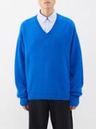 Maryam Nassir Zadeh - Davis Wool-blend V-neck Sweater - Mens - Blue
