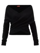 Matchesfashion.com Altuzarra - Virginia Off-the-shoulder Wool-blend Sweater - Womens - Black