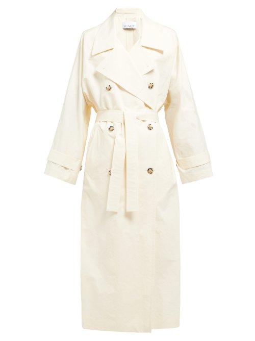 Matchesfashion.com Raey - Papery Cotton Blend Long Trench Coat - Womens - Ivory