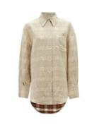 Matchesfashion.com Acne Studios - Faded-check Linen-blend Shirt - Womens - Cream Multi