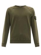 Matchesfashion.com Stone Island - Malfile Garment-dyed Cotton-jersey Sweatshirt - Mens - Green