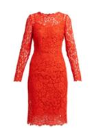 Matchesfashion.com Dolce & Gabbana - Cordonetto Lace Dress - Womens - Red