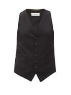 Matchesfashion.com Saint Laurent - Grain-de-poudre Wool Waistcoat - Womens - Black