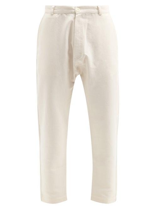 Matchesfashion.com Marrakshi Life - Twisted-seam Cotton-blend Trousers - Mens - Cream