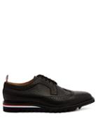 Matchesfashion.com Thom Browne - Longwing Stacked Sole Pebbled Leather Brogues - Mens - Black