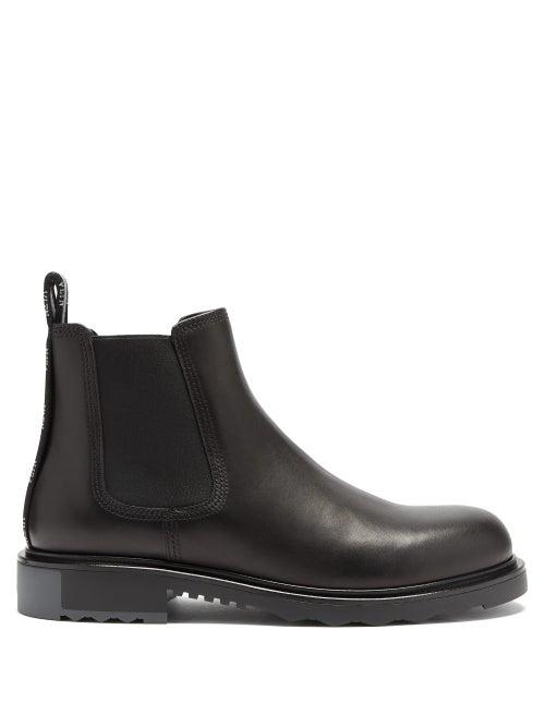 Matchesfashion.com Valentino Garavani - Logo-trimmed Leather Chelsea Boots - Mens - Black