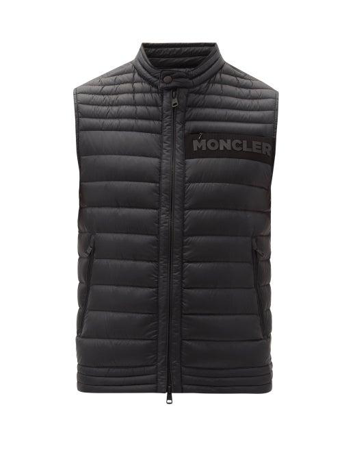 Matchesfashion.com Moncler - Roussilon Logo-print Quilted Down Gilet - Mens - Black