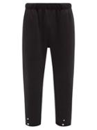 Mens Rtw Les Tien - Snap-front Brushed-back Cotton Track Pants - Mens - Black