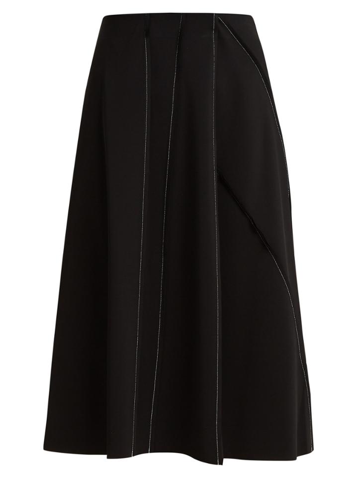 The Row Laeha Contrast-stitch Stretch-crepe Skirt