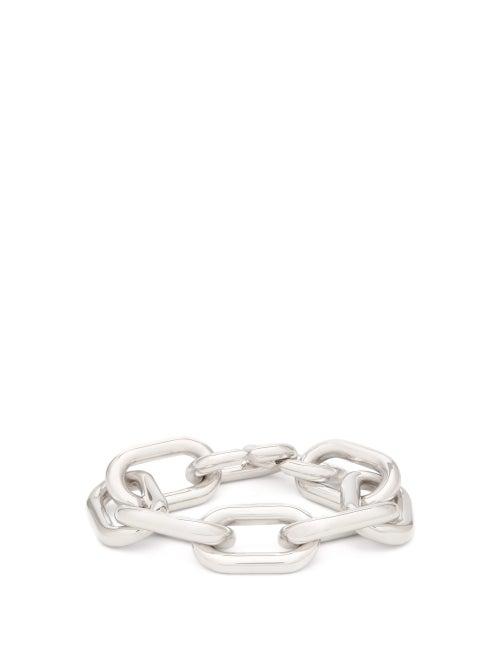 Matchesfashion.com Rosa De La Cruz - Oversized Chain-link Sterling-silver Bracelet - Womens - Silver
