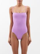 Matteau - Petite Square Maillot Recycled-fibre Swimsuit - Womens - Bright Pink