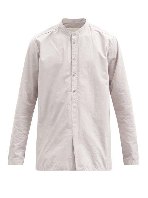 Matchesfashion.com Toogood - The Botanist Stand-collar Cotton-poplin Shirt - Mens - Grey