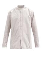 Matchesfashion.com Toogood - The Botanist Stand-collar Cotton-poplin Shirt - Mens - Grey
