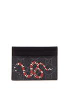 Gucci Gg Supreme Snake-print Canvas Cardholder