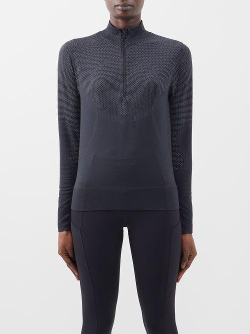 Lululemon - Swiftly Relaxed Recycled Fibre-blend Running Top - Womens - Black Grey