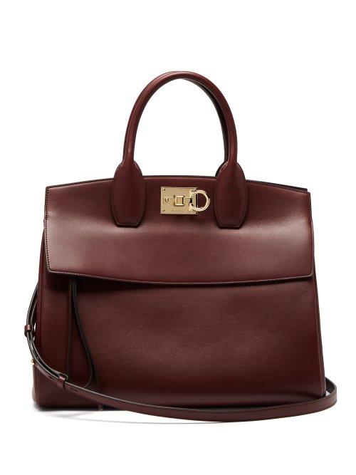 Matchesfashion.com Salvatore Ferragamo - Studio Leather Tote - Womens - Burgundy