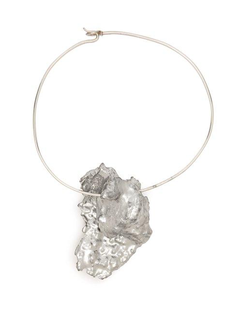 Matchesfashion.com Ingy Stockholm - Wood And Wire Choker - Womens - Silver