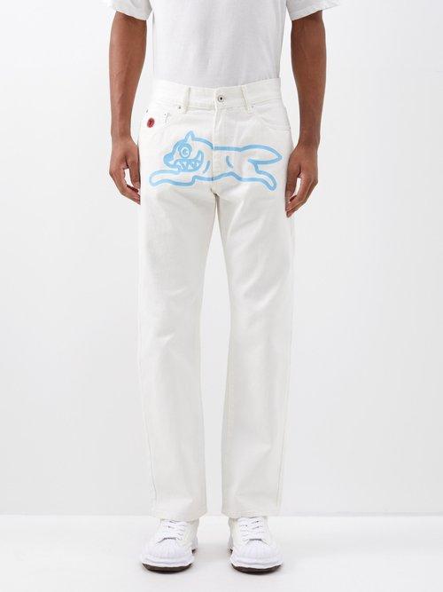 Icecream - Running Dog-print Jeans - Mens - White